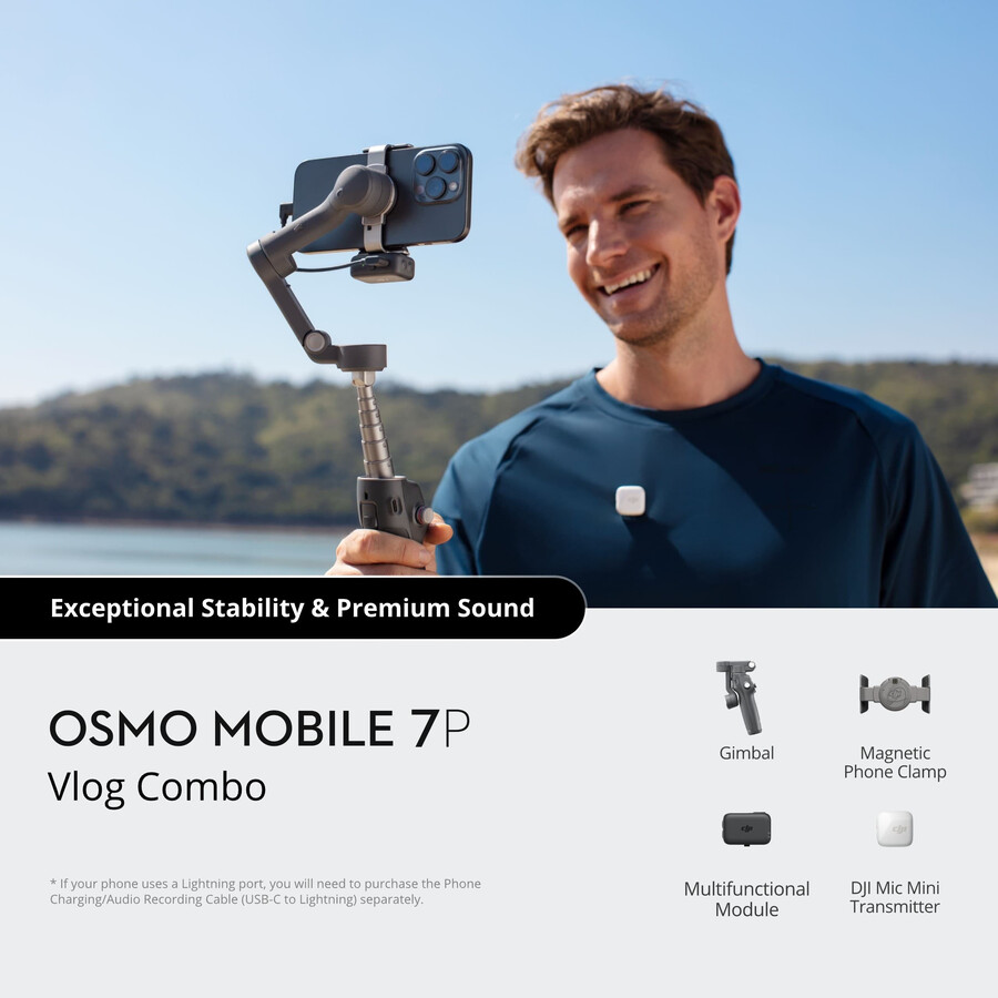 osmo mobile 7p vlog-bundle dji mic mini-sender arktisweiß