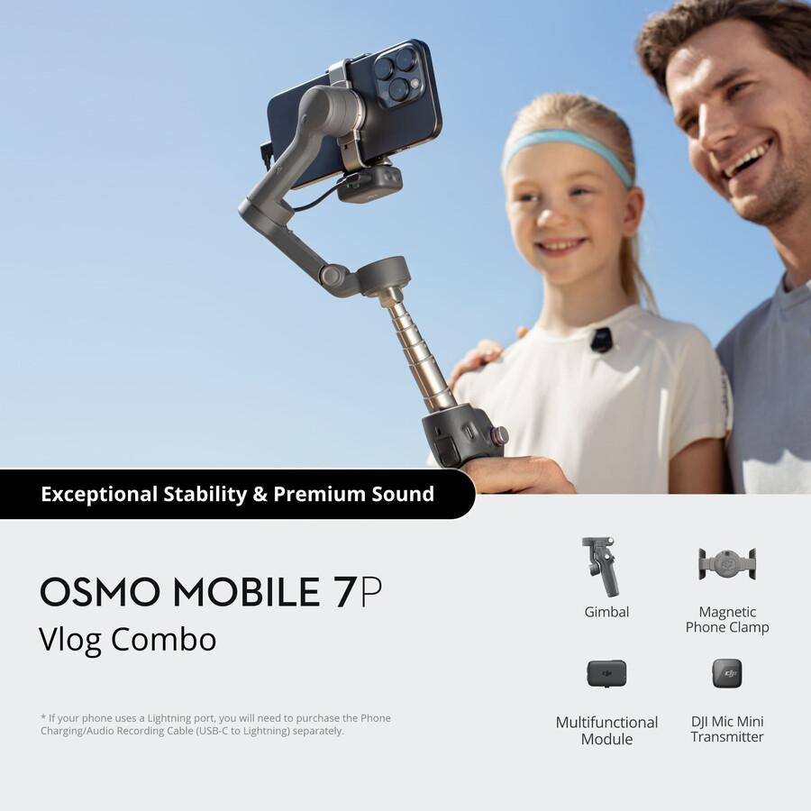 osmo mobile 7p vlog-bundle dji mic mini transmitter absolute black