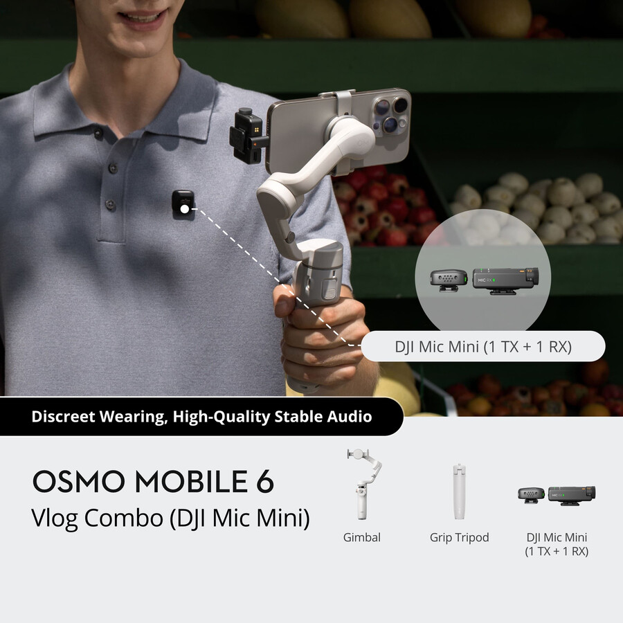 osmo mobile 6 platinum gray vlog bundle dji mic mini