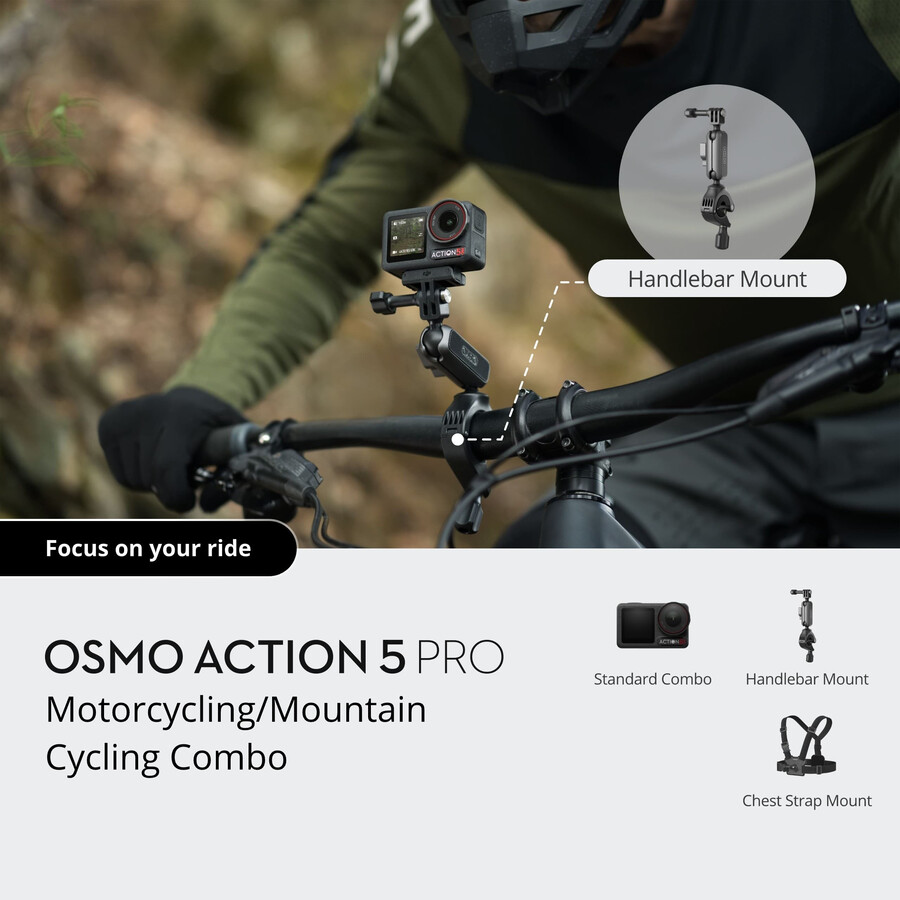 osmo action 5 pro motorrad-mountainbike-bundle
