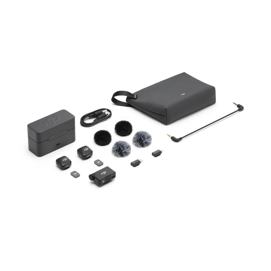 dji mic mini 2 sender 1 empfänger ladecase handy-adapter lightning