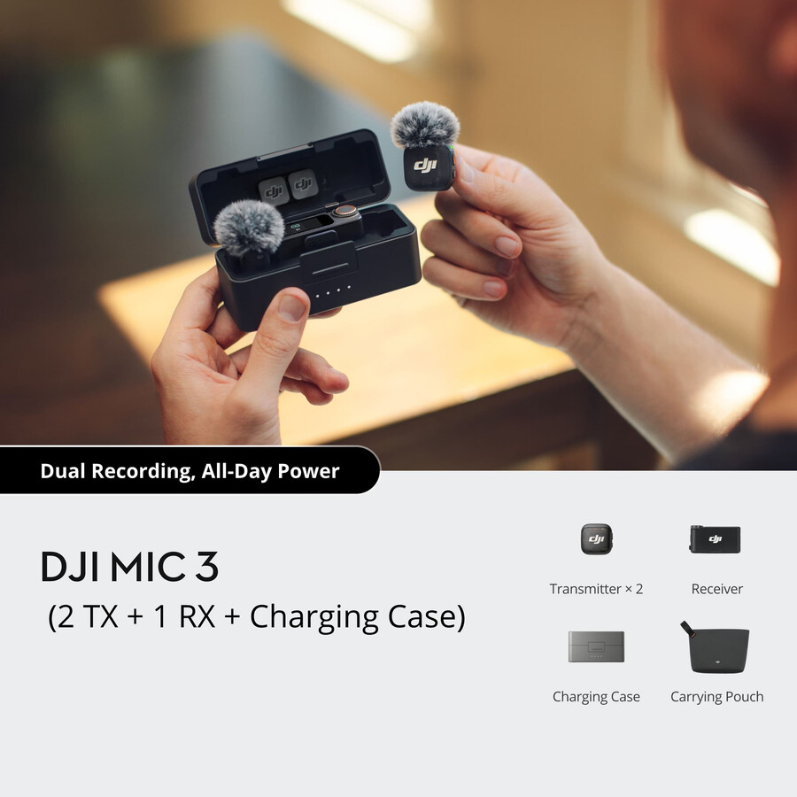 dji mic 3 2 sender 1 empfänger ladecase