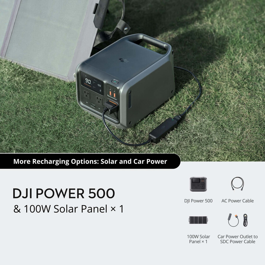 dji power 500 und 100w solarpanel x 1